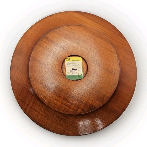 Vintage Hand Carved Wood Polish Falcon Hanging Plaque Wire Accents 12" Plate - Picture 3 of 6